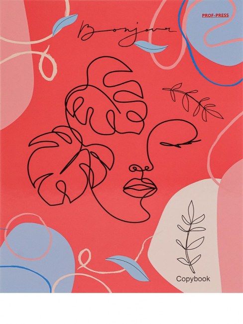 Тетрадь А5+ 80 клетка "Контурный портрет-6", на кольцах, Prof-Press/80-2541