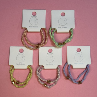 Набор резинок для волос, 2шт, косичка с бусинкой, Магистр/MAGg-HBбус-17