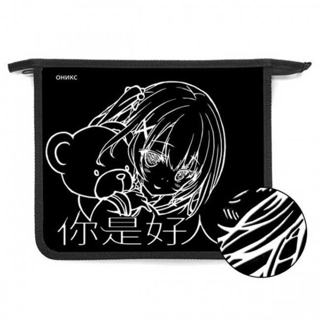 Папка д/тетр. А5 на молнии ПТ 7-12 АНИМЕ С МИШКОЙ пластик,фольга арт. 72035 (1/36шт)