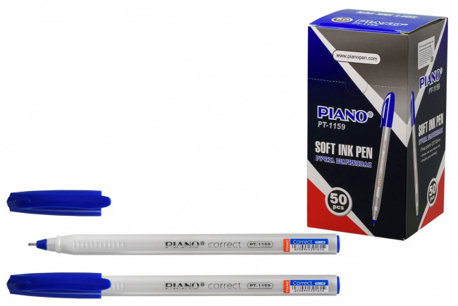 Ручка шариковая 0,7мм синяя "Сorrect" на масляной основе, трёхгранный перламутровый корпус, PIANO (50)