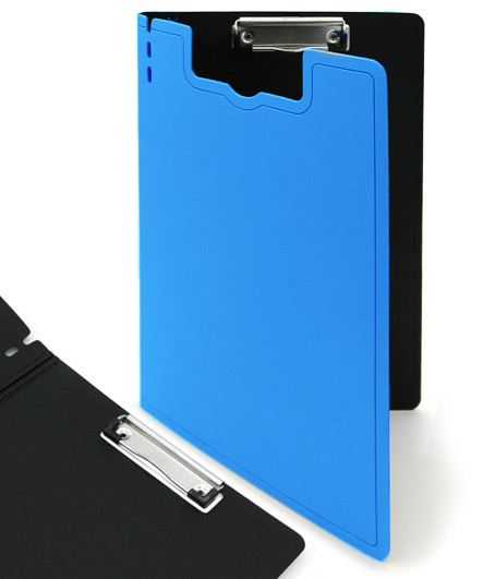 Планшет  PVC с доп. створкой DI-41 А4 голубой, зажим сверху (2/100)