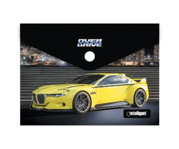 Папка с кнопкой А-6  CZ-97686 "Желтый спорткар" INTELLIGENT 15х11см, пластик черный с рисунком (12/1500) Папка с кнопкой А-6  CZ-97686 "Желтый спорткар" INTELLIGENT 15х11см, пластик черный с рисунком (12/1500)