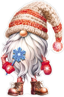 Плакат фигурный 230х220мм "Гномик со снежинкой в руке", ФМ1-16571 (10) Плакат фигурный 230х220мм "Гномик со снежинкой в руке", ФМ1-16571 (10)