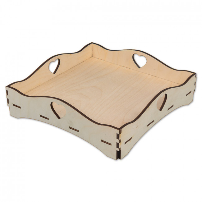 Заготовка 30 х 30 х 8,6см для декорирования "Поднос", фанера, Mr. Carving/ВД-240