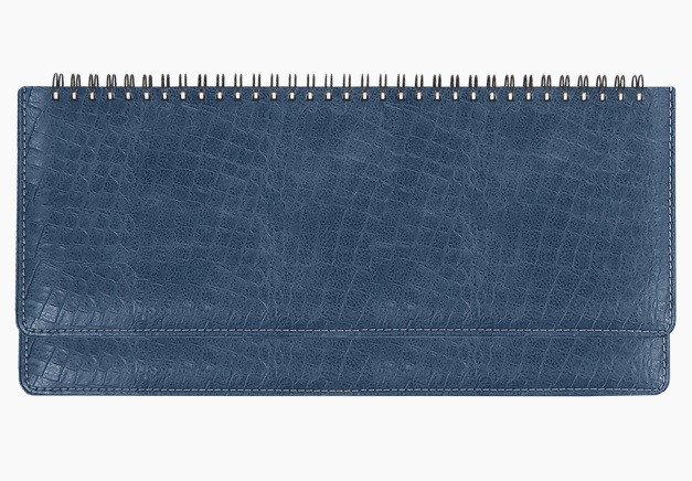 Планинг 2022 "Attomex. Croco" ( 310 ммx145 мм) 128 стр, белая бумага 70 г/м², печать в 1 краску, твердая обложка из искусственной кожи с поролоном, отстрочка, евро спираль, в термоусадочной пленке, синий