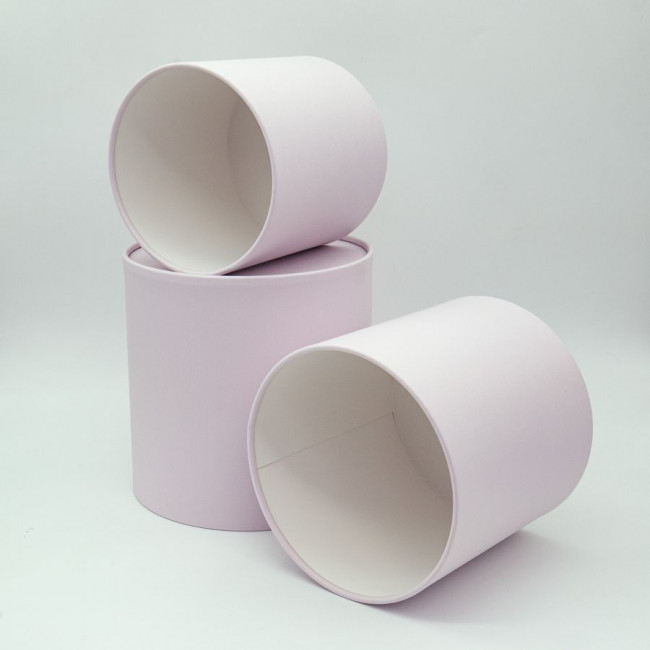 Набор коробок 3в1 "Цилиндр",H18хD18/H16хD16/H14хD14см, без крышки, цвет лилия, Микрос/Ч35046