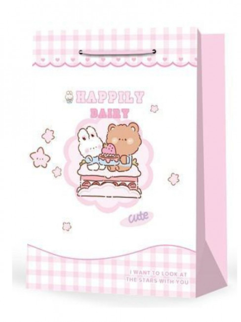 Пакет подароч. 31*42*12 см "Лучшие друзья" с мат.ламинацией, розовый, (ХL), MILAND/ПКП-5940 (12)