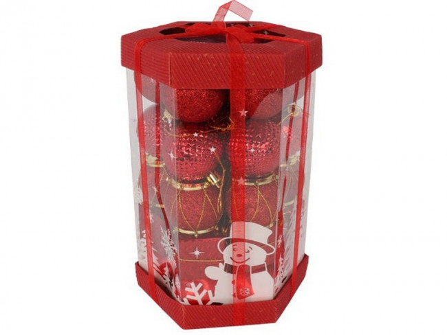 Набор красных новогодних украшений, 5 см Новогодний, 35 шт. НУ-4405