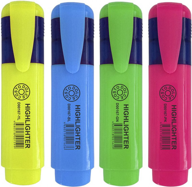 Набор текст-маркеров DOLCE COSTO 4 цв., 5 мм