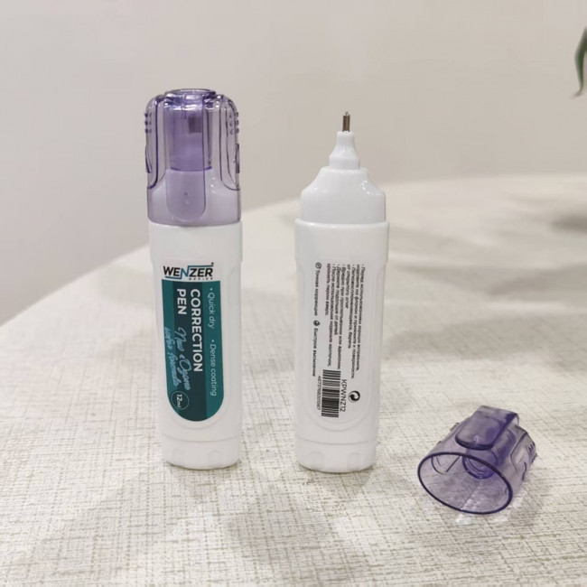 Корректор - ручка WENZER OFFiCE, 12 мл, мет. наконечник, быстросохнущий (24/576)