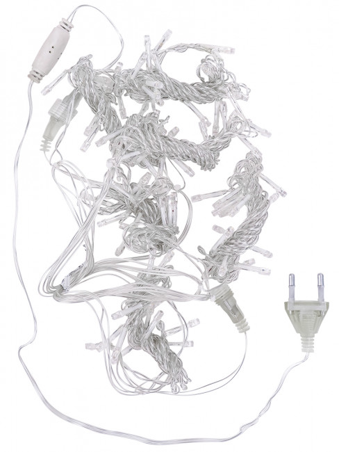 Гирлянда Штора 1*2 м, прозрачная нить, 96 лампы, тёплый белый свет MILAND/ГШ-0007