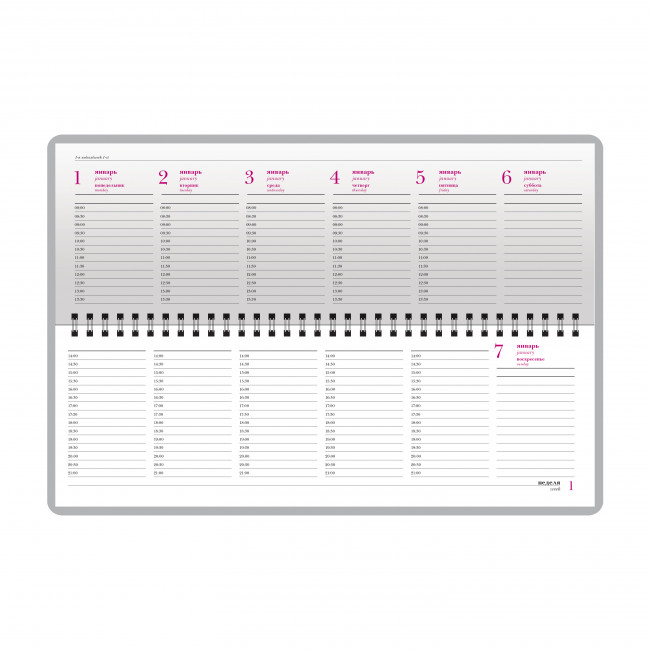 Планинг датированный 2024-2027 г 305 х 130мм 64л, на гребне, бордовый, BV/3-061/01 (20)