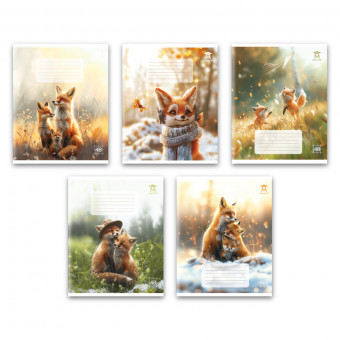 Тетрадь 48 клетка Магистр "Модные лисята",  белизна 100% (5 дизайнов ассорти) (10/60) Тетрадь 48 клетка Магистр "Модные лисята",  белизна 100% (5 дизайнов ассорти) (10/60)