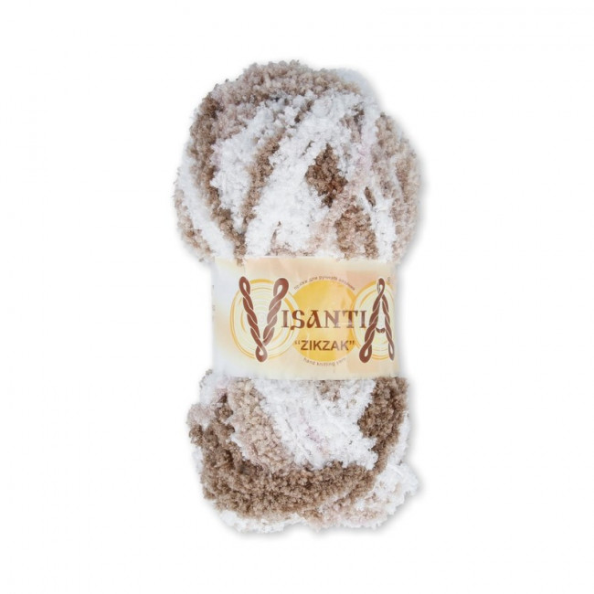 Пряжа VISANTIA "ZIKZAK" 100% полиэстер . х 100 г 100 м ± 3 м №8550 белый-св.серый-коричневый "ZIKZAK" Пряжа VISANTIA "ZIKZAK" 100% полиэстер . х 100 г 100 м ± 3 м №8550 белый-св.серый-коричневый "ZIKZAK"