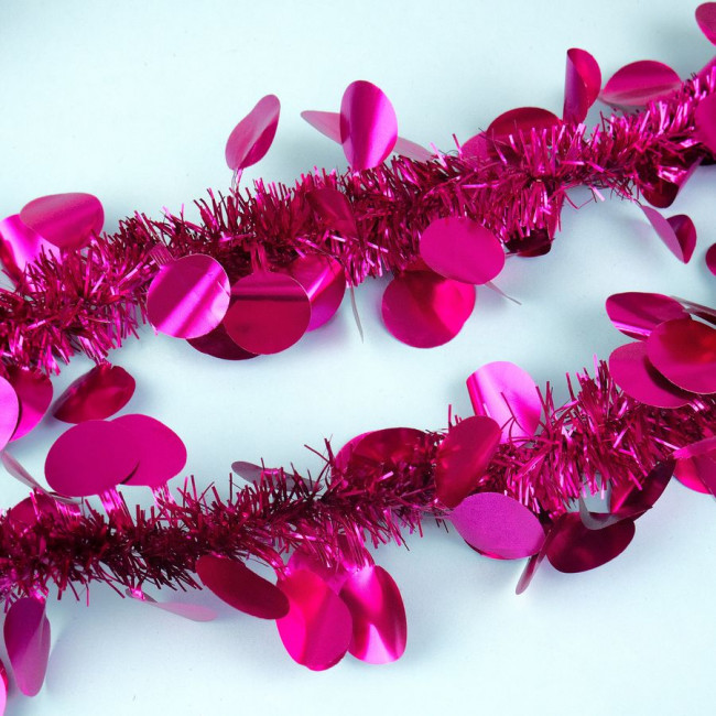 Мишура d 9см 2м, "Шарики" фуксия, Микрос/ч44017