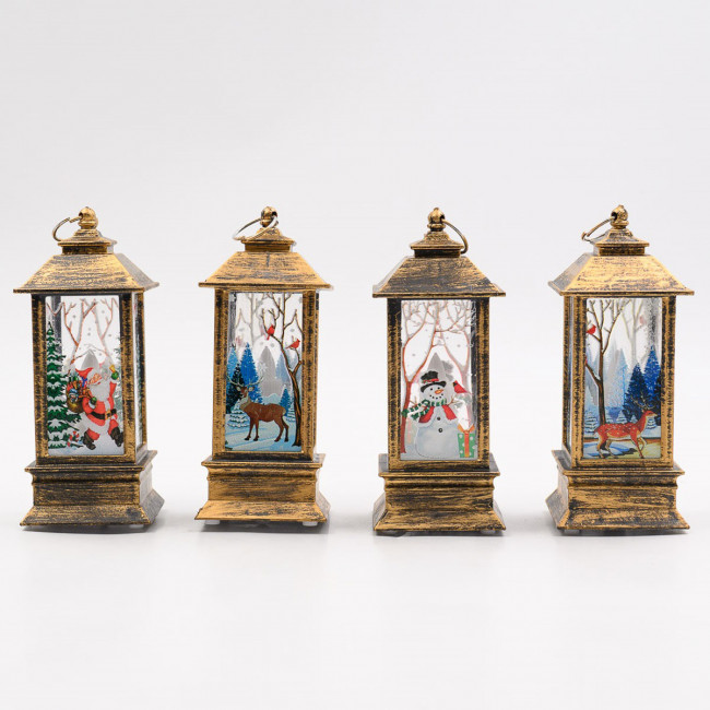 Фонарь 5*9,5см новогодний с подсветкой, MAYLOTT/2165 (12)