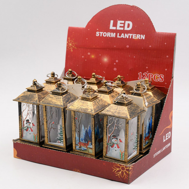 Фонарь 5*9,5см новогодний с подсветкой, MAYLOTT/2165 (12)