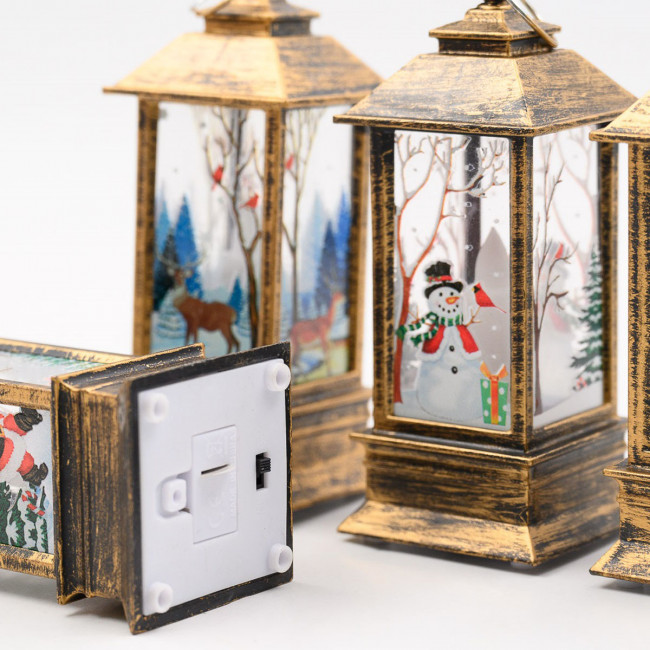 Фонарь 5*9,5см новогодний с подсветкой, MAYLOTT/2165 (12)