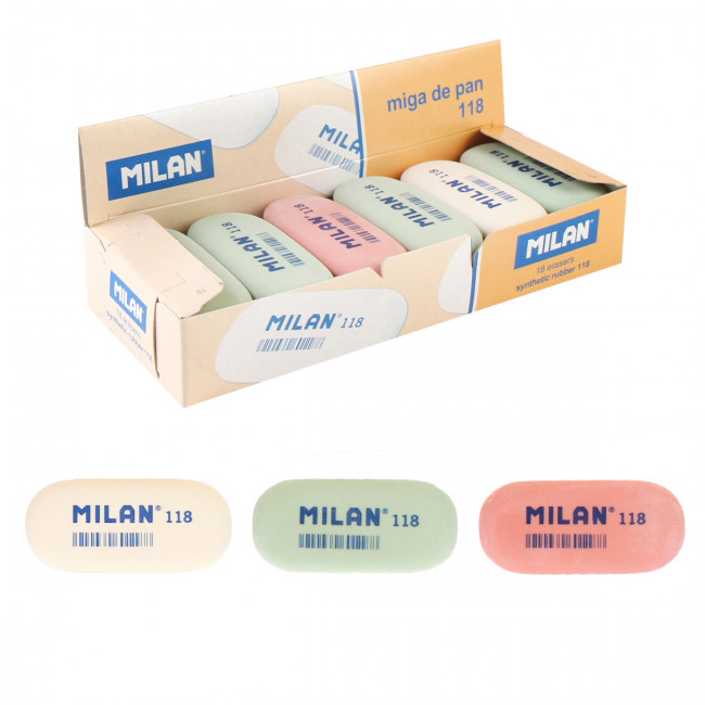 Ластик 61*28*9 мм 118 мягкий, гибкий, из каучука, MILAN/CMM118 (18) Ластик 61*28*9 мм 118 мягкий, гибкий, из каучука, MILAN/CMM118 (18)