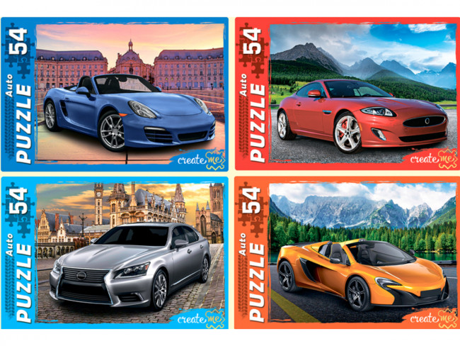 Пазлы 54 элемента "Машина мечта", 4 вида ассорти, Рыжий Кот/П54-6342 (32) Пазлы 54 элемента "Машина мечта", 4 вида ассорти, Рыжий Кот/П54-6342 (32)