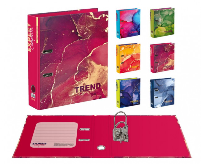 Регистратор А4 75мм арочный механизм, оранжевый "Marbling", Trend Expert Complete/EC751703 (10)