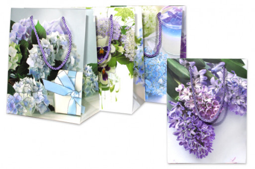ПАКЕТ ПОДАРОЧНЫЙ " ЦВЕТЫ В БЛЕСКЕ" 30*12*41,5 БЛЕСК (12)