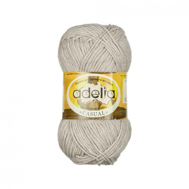 Пряжа ADELIA "CASUAL"   72% хлопок, 28% акрил     50 г  130 м ± 6 м №03 серо-бежевый (10)