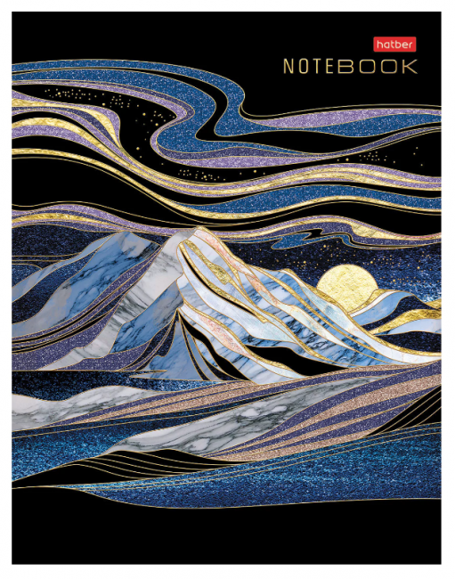 Тетрадь на кольцах А5 175х215 мм, 160 л., твердый картон, клетка, HATBER, "Золотые склоны гор"