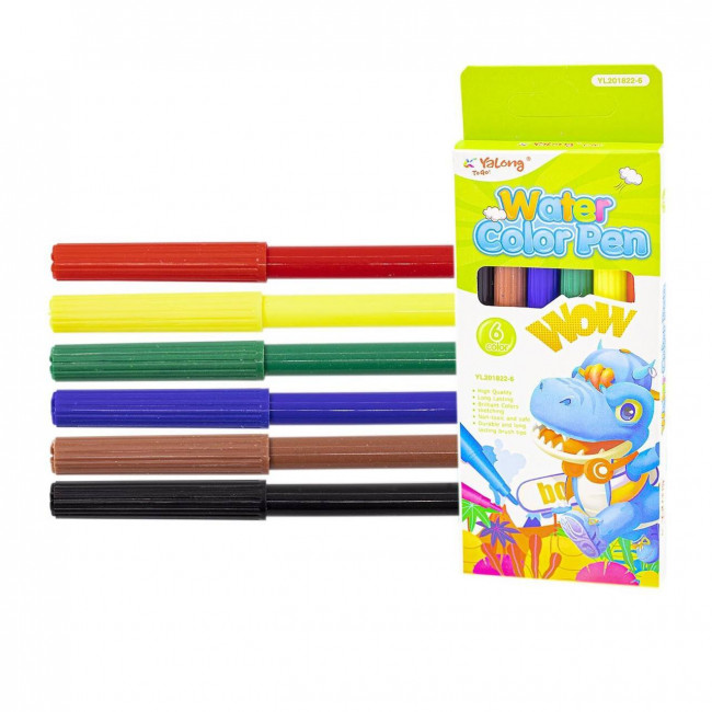 Фломастеры, 6 цв, вентилируемый колпачок, Yalong/YL201822-6 (60) Фломастеры, 6 цв, вентилируемый колпачок, Yalong/YL201822-6 (60)