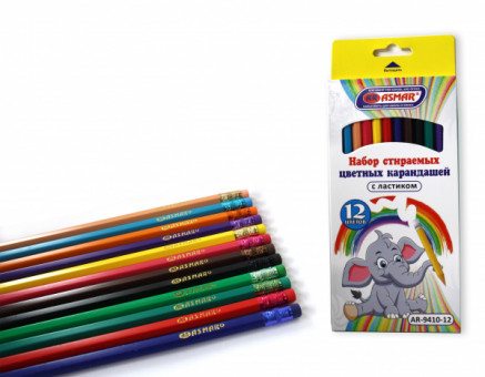 Набор цветных карандашей с ластиком 12 цв., Asmar (12) Набор цветных карандашей с ластиком 12 цв., Asmar (12)