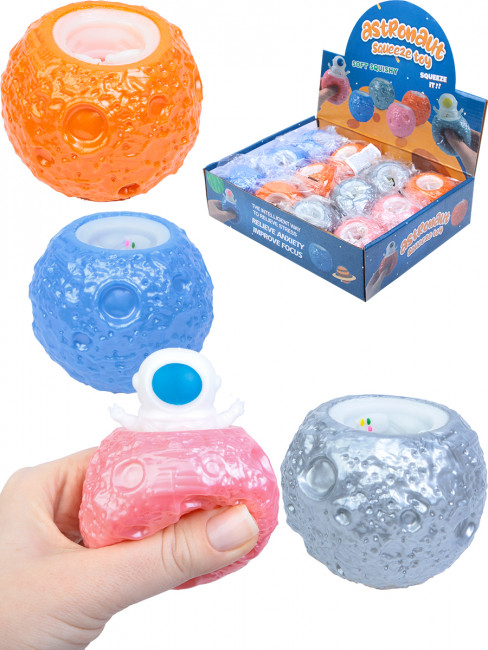 Антистресс-мялка "Космонавт" 6,2х5,5cм, Рыжий Кот/ИК-0277 (12)