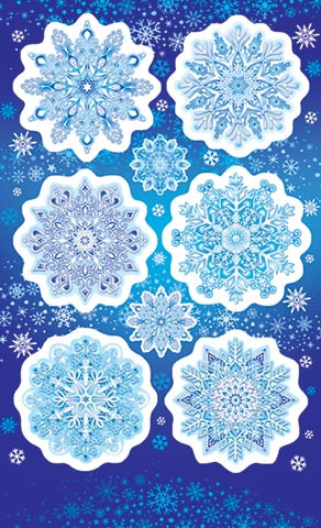Наклейка 159х98мм "Снежинки" 0-11-5129