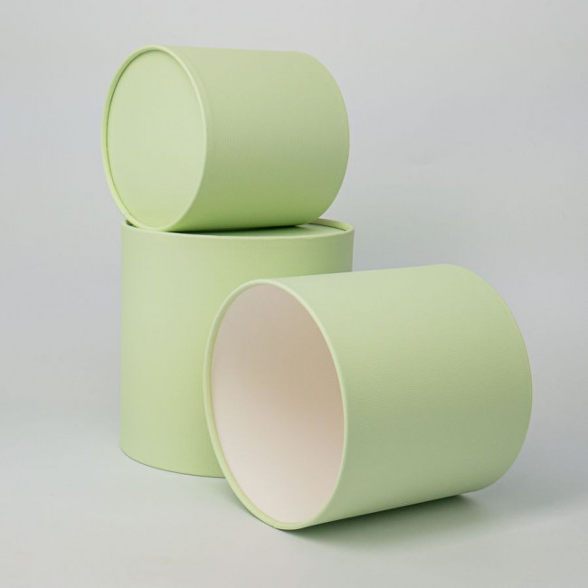 Набор коробок 3в1 "Цилиндр",H18хD18/H16хD16/H14хD14см, без крышки, цвет медовая дыня, Микрос/Ч37426