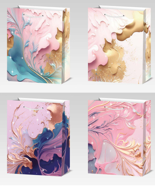 Пакет подарочный 18х10х23см "Золотая акварель", Asmar (12)