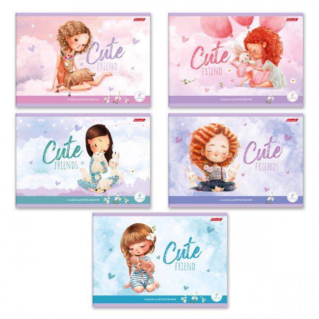 Альбом для рисования А4 8л "Милые друзья", скрепка, Светоч/8АЛСК4_1_3_9 -000684 (20/60)