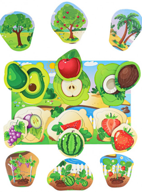 Рамка-вкладыш трехслойная "Фрукты и ягоды" П-9404