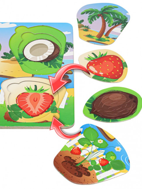 Рамка-вкладыш трехслойная "Фрукты и ягоды" П-9404