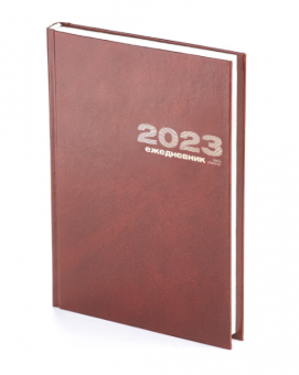 Ежедневник датированный 2023г А5+ 168л бумвинил, коричневый, BV/3-121/03