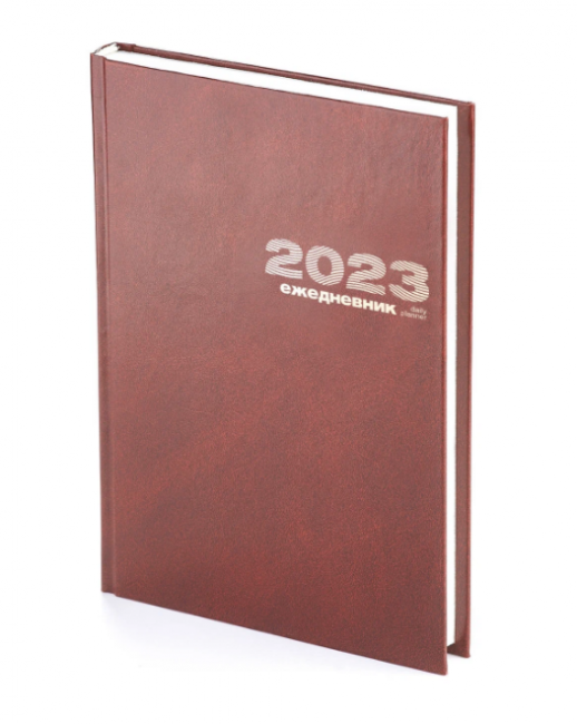 Ежедневник датированный 2023г А5+ 168л бумвинил, коричневый, BV/3-121/03