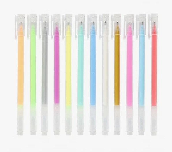 Набор акриловых ручек 12 цветов, 0,6мм, трёхгранные, неоновые ZUIXUA/C3573