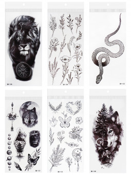 Татуировка-наклейка 9 х19см, Рыжий Кот/ТА-3345 (6)