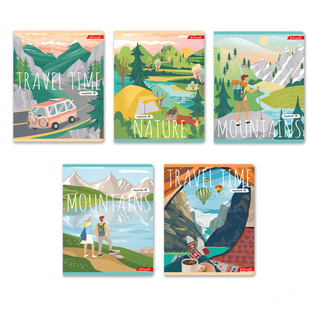 Тетрадь 48 клетка "Путешествия" скрепка, Светоч (10)