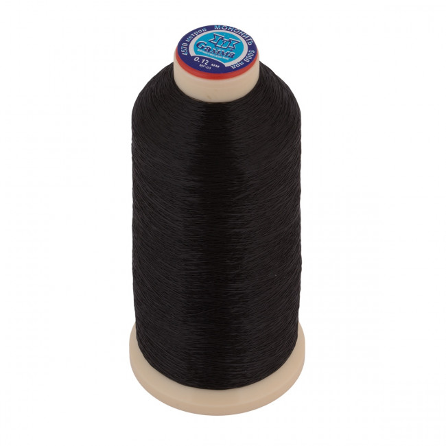 Мононить 0.12мм 100% нейлон, черный, 4570 м на пл. конусе, Gamma/MF-03