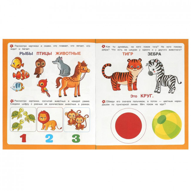 Брошюра «Учим формы» из серии «Первые задания малышам». Формат: 197х235мм 16стр, Умка