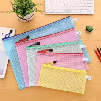 Папка-конверт B4 на молнии, PVC, прозрачная, цв. Ассорти, Cobest/B4 (12)