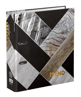 Регистратор А4 75мм арочный механизм, гранит "Wood&Stone", Trend Expert Complete/EC752702 (10)