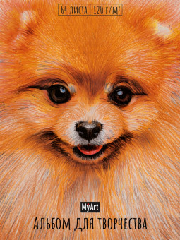 Альбом для творчества "Шпиц". Формат:205х300х16мм 128стр, MyAr Проф-Пресс