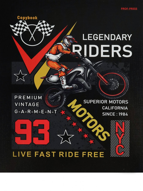 Тетрадь А5+ 80 клетка "Легенды мотокросса", на кольцах, Prof-Press/80-2945