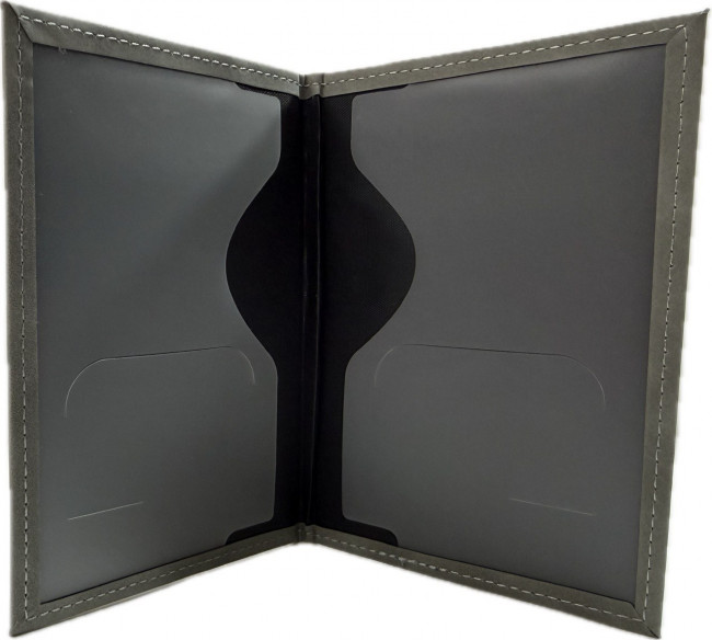 Обложка на паспорт WENZER OFFiCE, РФ Паспорт, серая, эко кожа