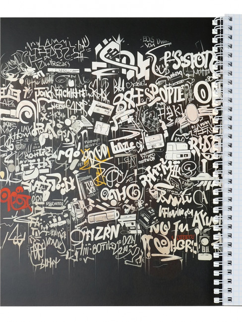 Тетрадь А4 96 клетка "Тематика граффити", на гребне, Проф-Пресс/96-8358 (5/30)